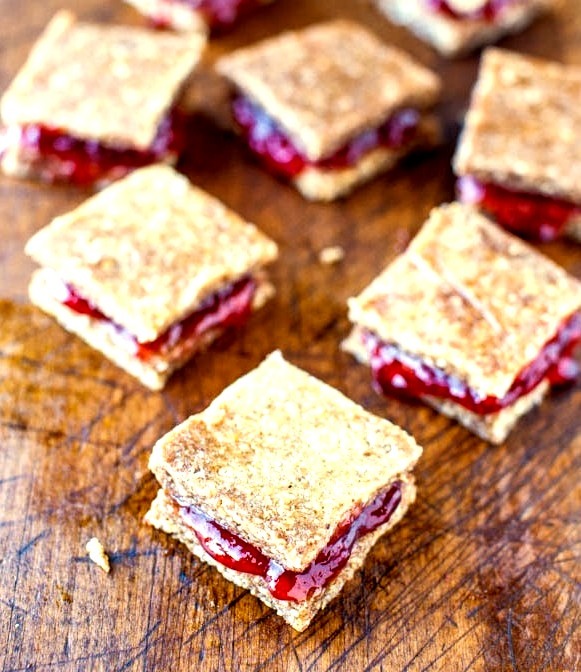 Peanut Butter and Jelly Coconut Cashew Sandwich Cookies