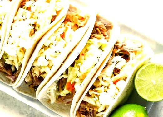 Slow Cooker Pulled Pork Tacos with Sweet Chili Slaw