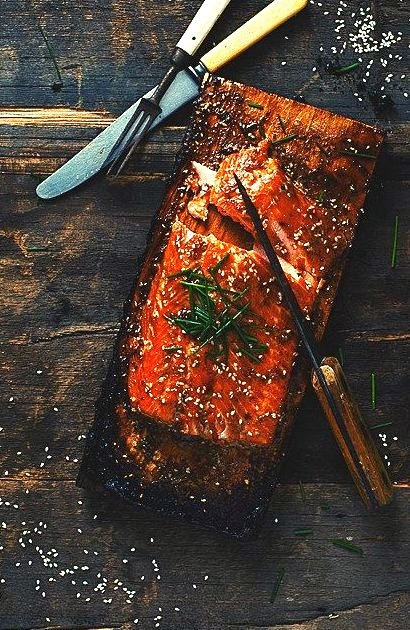 Maple syrup bbq'ed salmon by