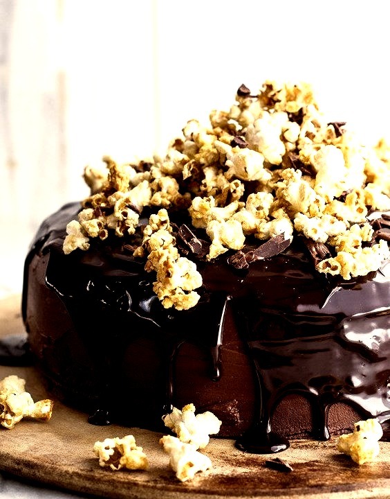Hazelnut Chocolate Cake with Ganache and Hazelnut Popcorn