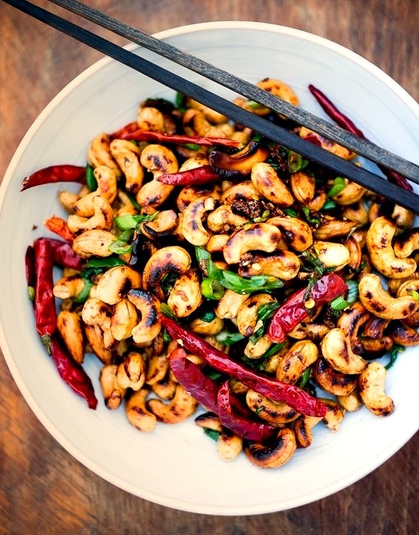 Wok-Seared Cashews with Scallions and Sesame